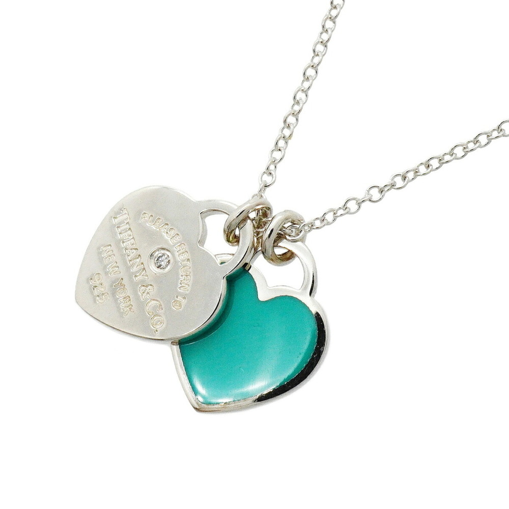 TIFFANY & CO. Silver Diamond Heart Necklace
